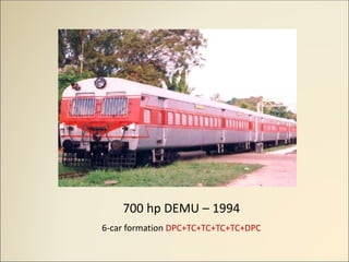 700 hp DEMU – 1994
6-car formation DPC+TC+TC+TC+TC+DPC
 