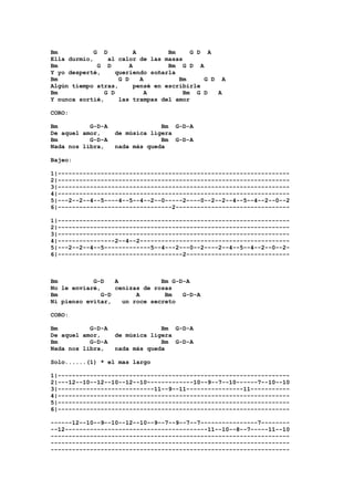 De musica ligera con n acordes y tablatura