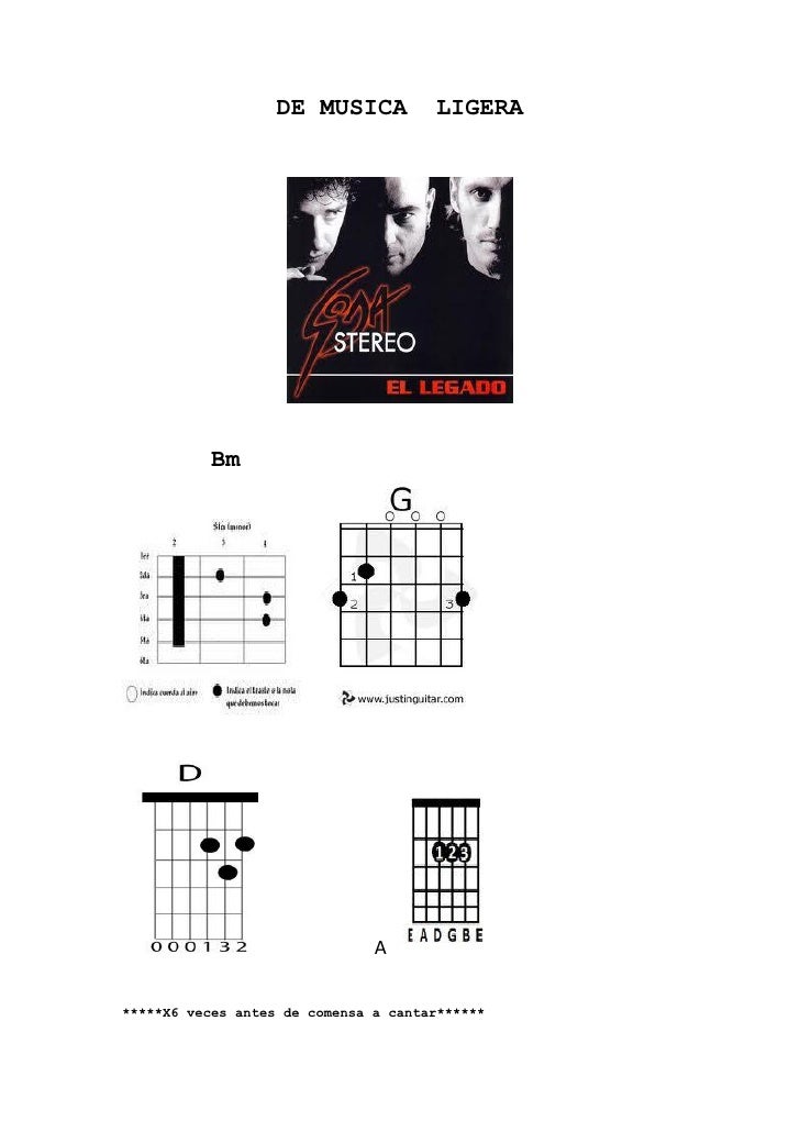 De musica ligera con n acordes y tablatura