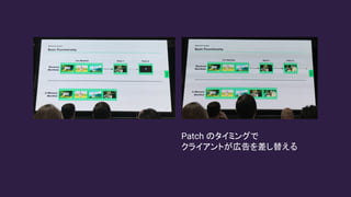 Patch のタイミングで
クライアントが広告を差し替える
 