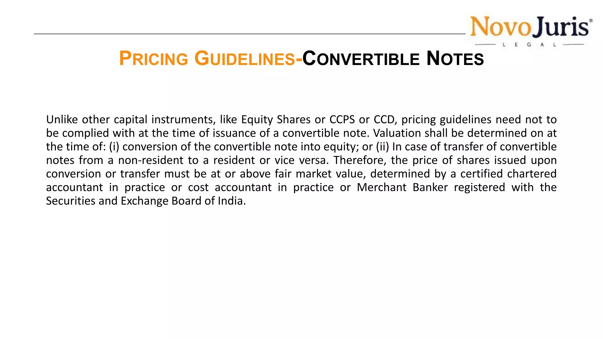 Convertible Notes - India: Issuance, Conversion, Taxation etc | PPTX