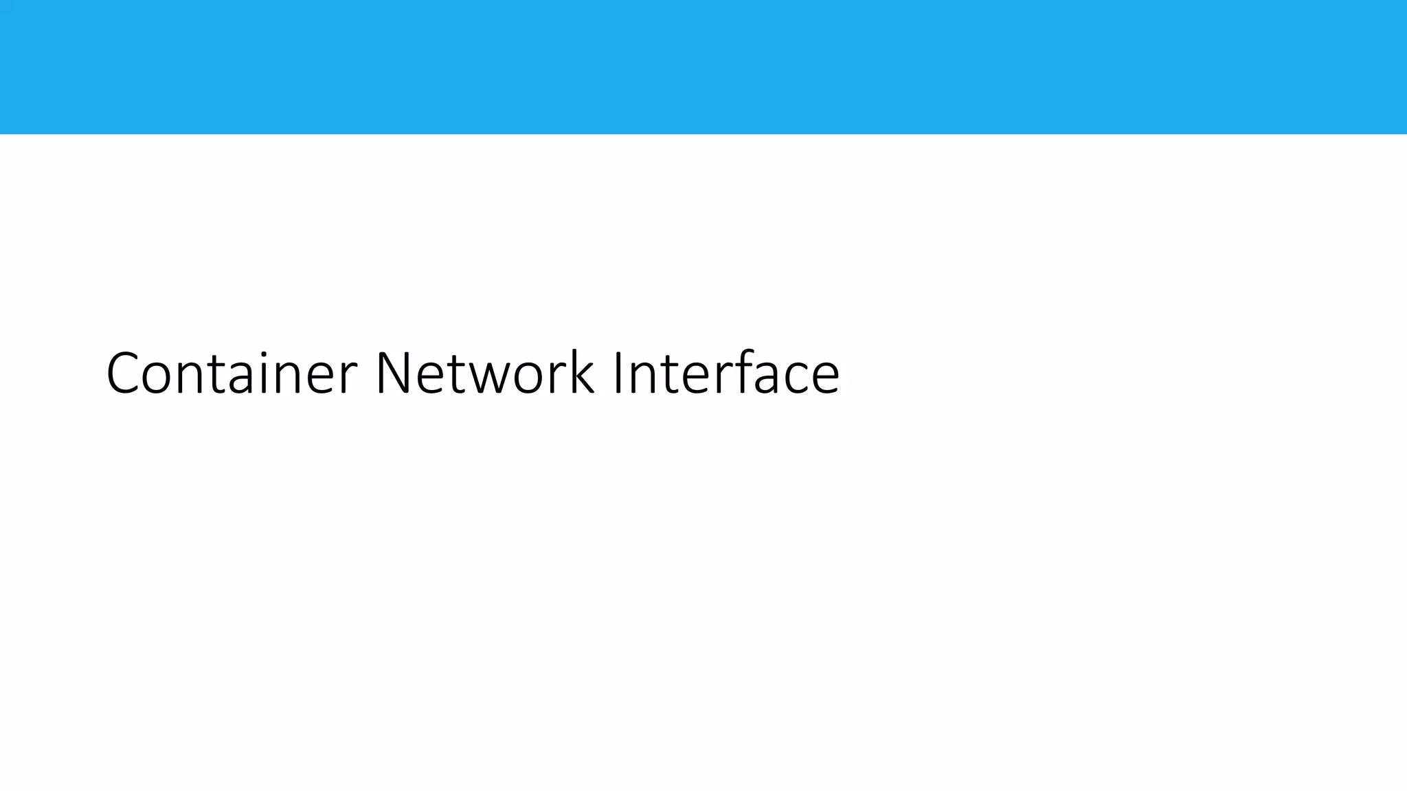 Container Network Interface
 