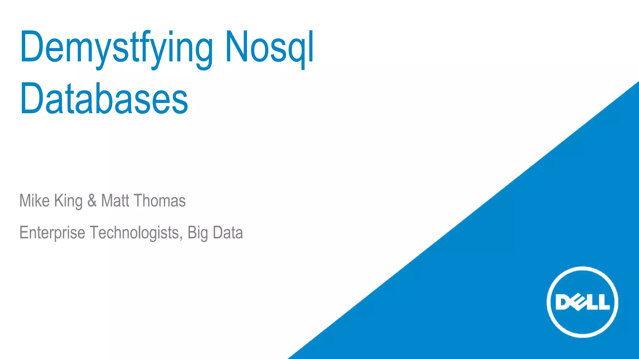 Demystfying nosql databases PPT