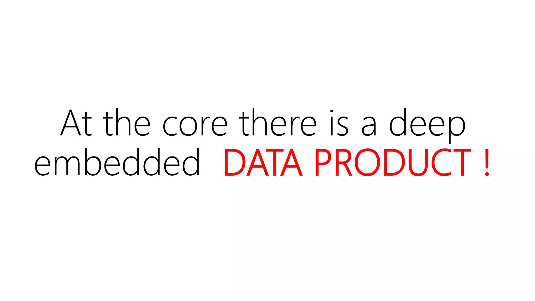 At the core there is a deep
embedded DATA PRODUCT !
 