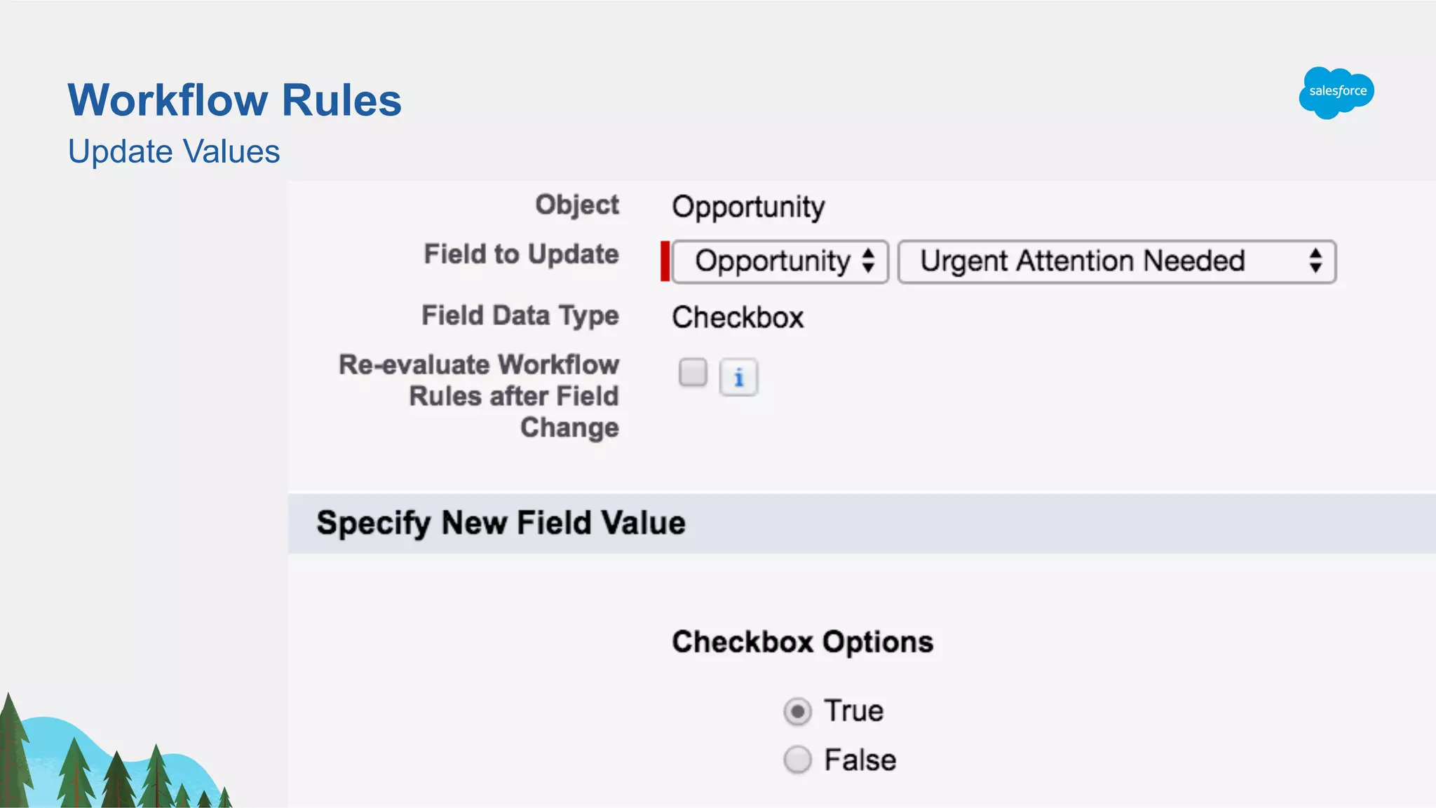 Workflow Rules
Update Values
 