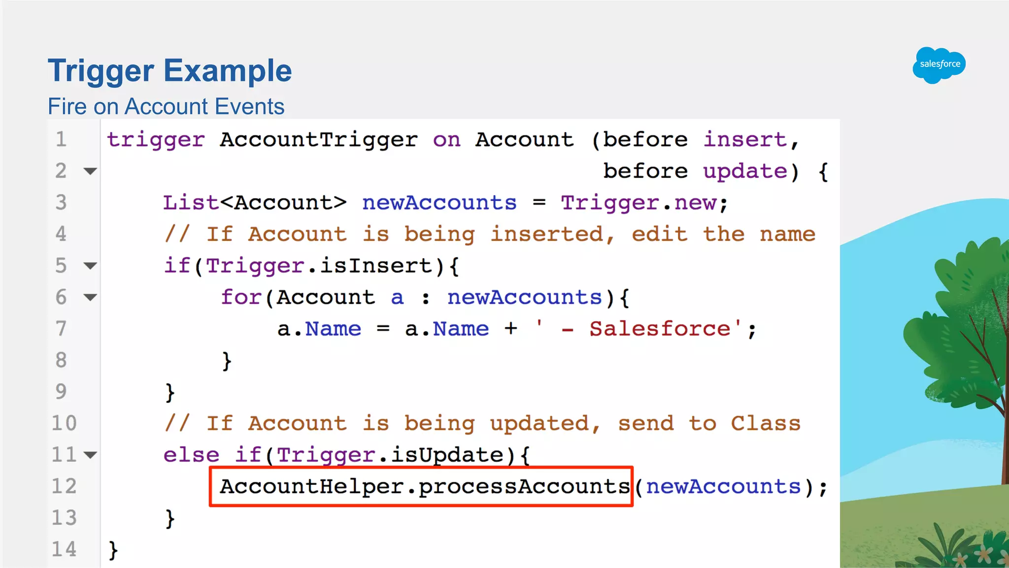 Fire on Account Events
Trigger Example
 