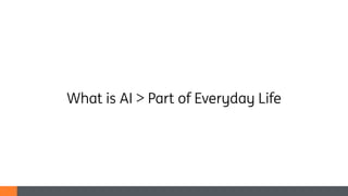 What is AI > Part of Everyday Life
 