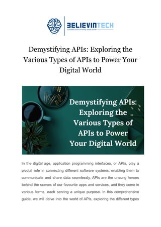 Demystifying Apis Exploring The Various Types Of Apis To Power Your Demystifying Apis Exploring The Various Types Of Apis To Power Your