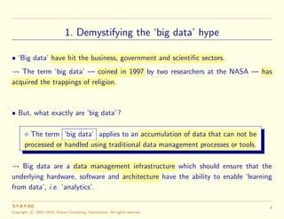 Demystifying Big Data, Data Science and Statistics, along with Machine ...