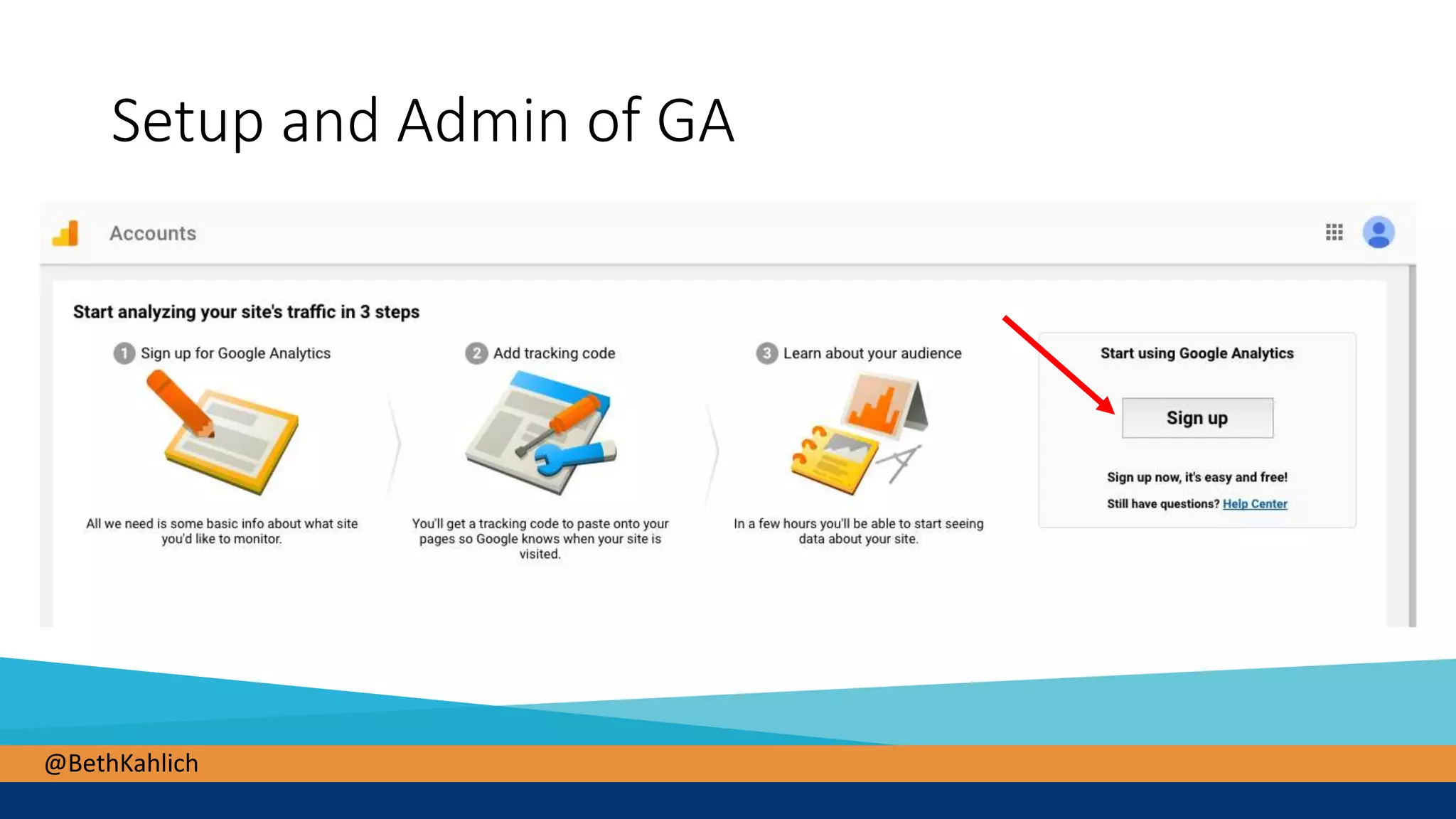 @BethKahlich
Setup and Admin of GA
 