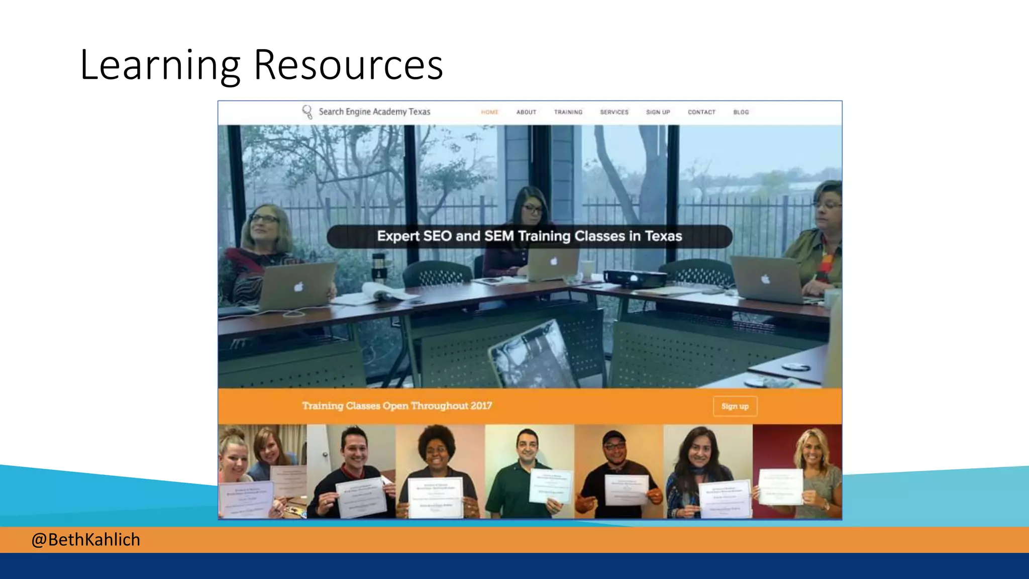 @BethKahlich
Learning Resources
 