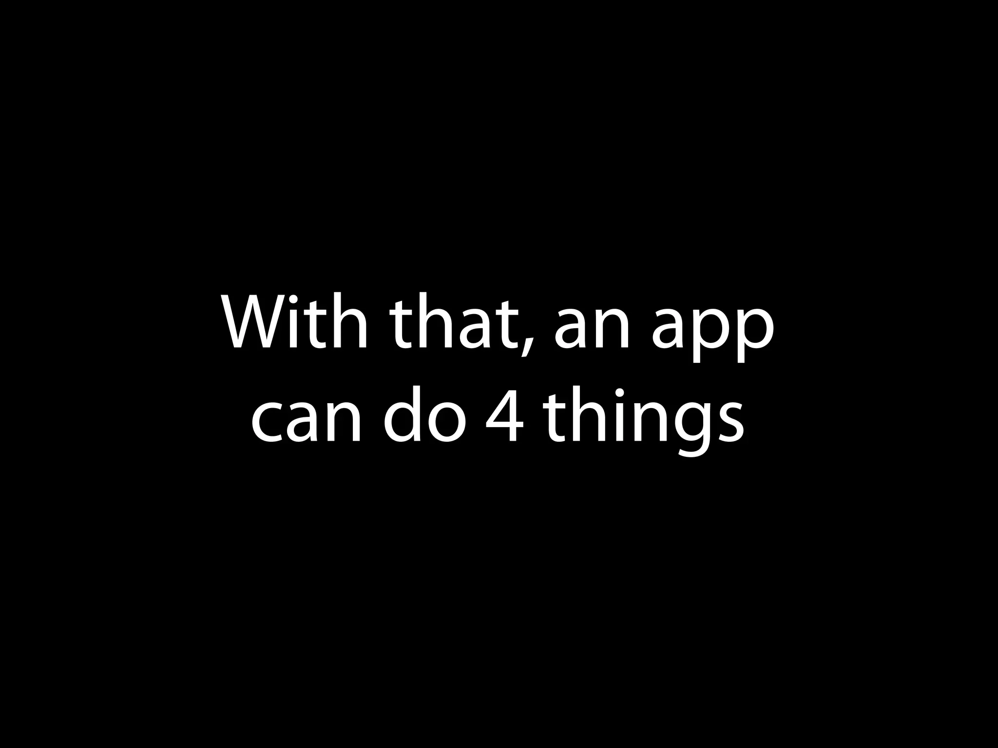With that, an app
can do 4 things

 