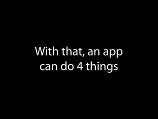 With that, an app
can do 4 things

 