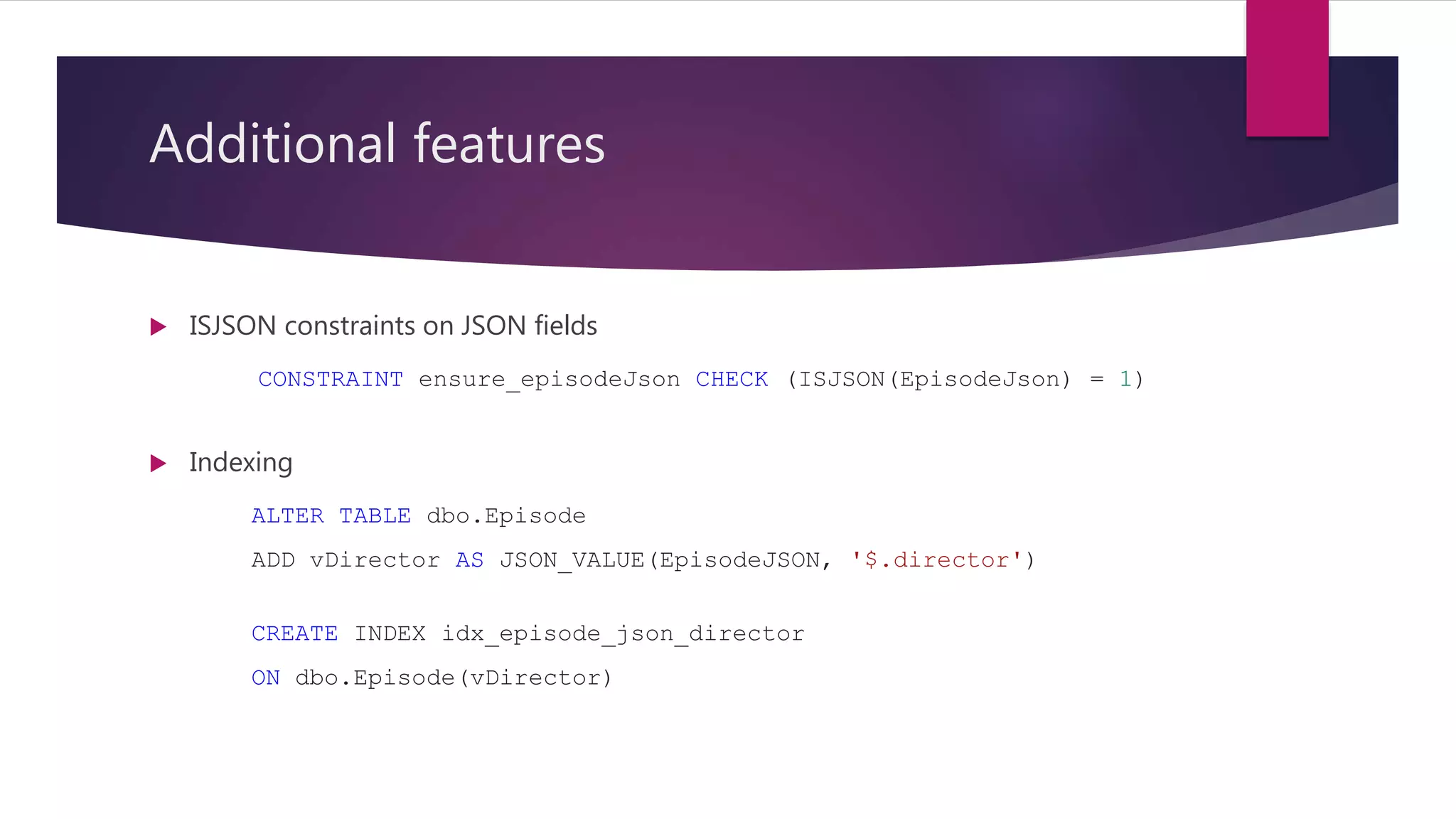 Demystifying JSON in SQL Server | PPT