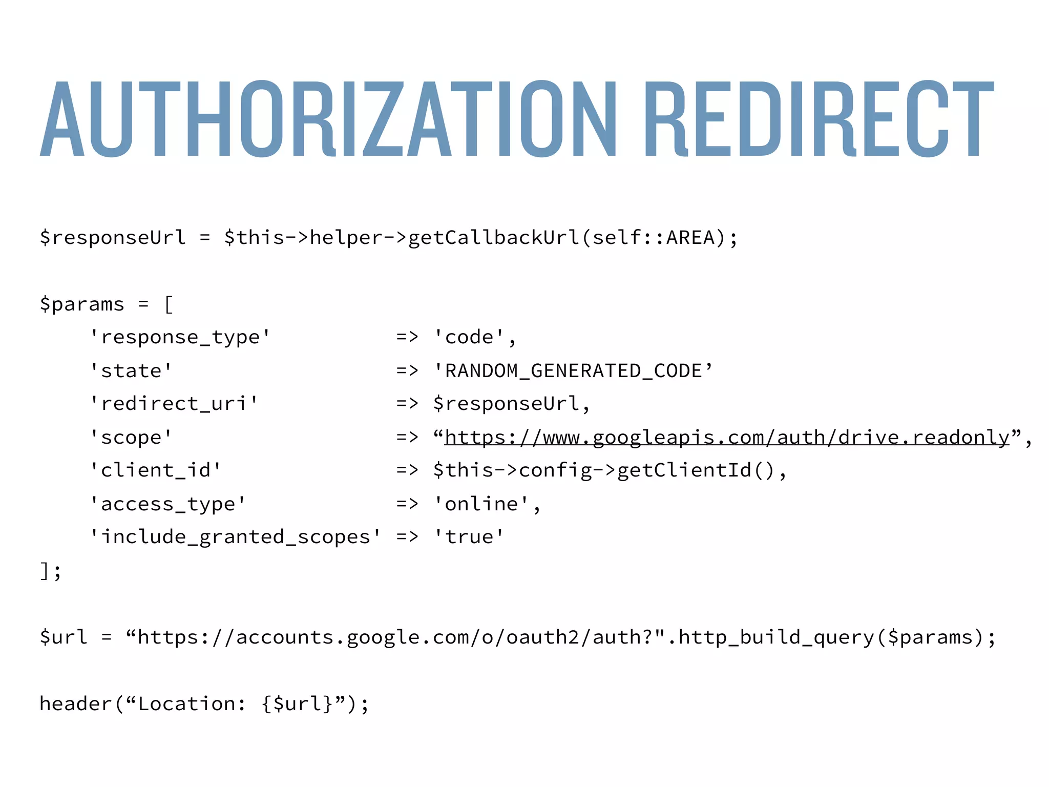 ONLINE STEPS
• Go to: http://console.developers.google.com/
• Enable Drive API
• Create OAuth Credentials
 