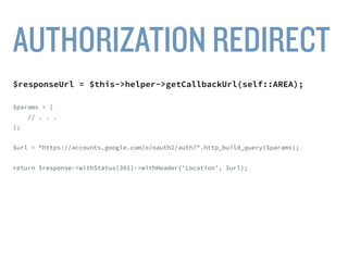 CONTINUING
• Save the file as client_secrets.json in your website’s home
directory.
• Change the token_uri attribute to have this value:
• https://www.googleapis.com/oauth2/v3/token
• Open https://[domain_name]/manual
 