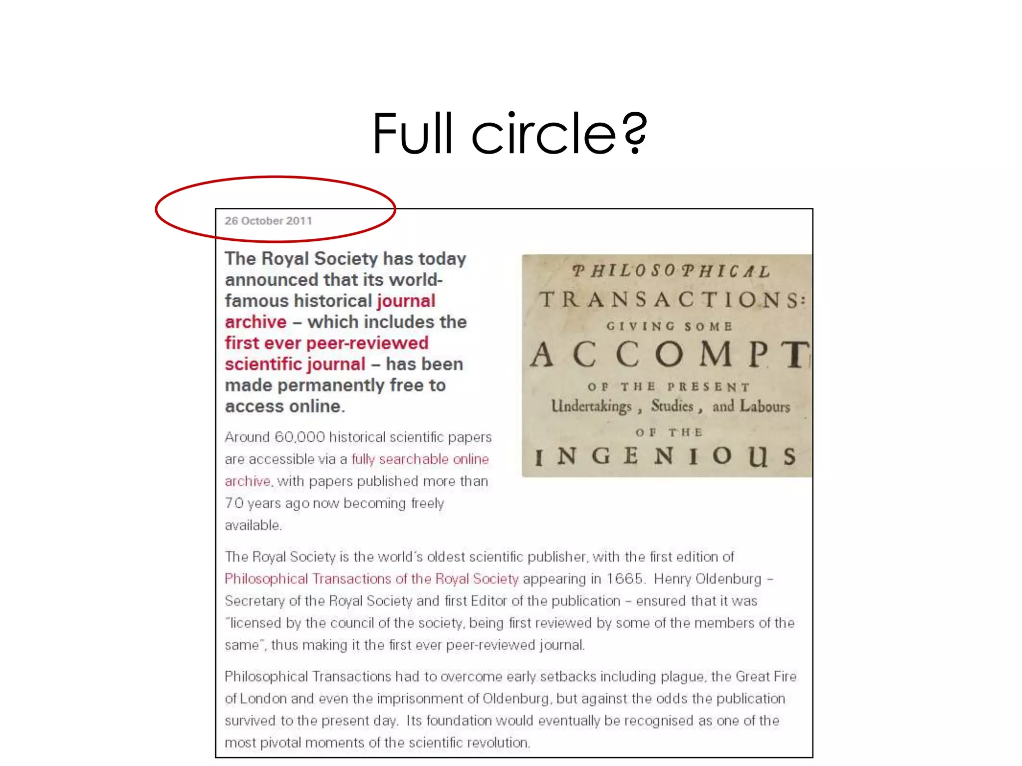 Full circle?
 