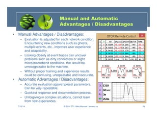 28
Manual and Automatic
Advantages / Disadvantages
• Manual Advantages / Disadvantages:
– Evaluation is adjusted for each ...