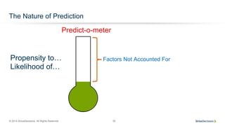 © 2014 SiriusDecisions. All Rights Reserved 35
The Nature of Prediction
Propensity to…
Likelihood of…
Predict-o-meter
Factors Not Accounted For
 