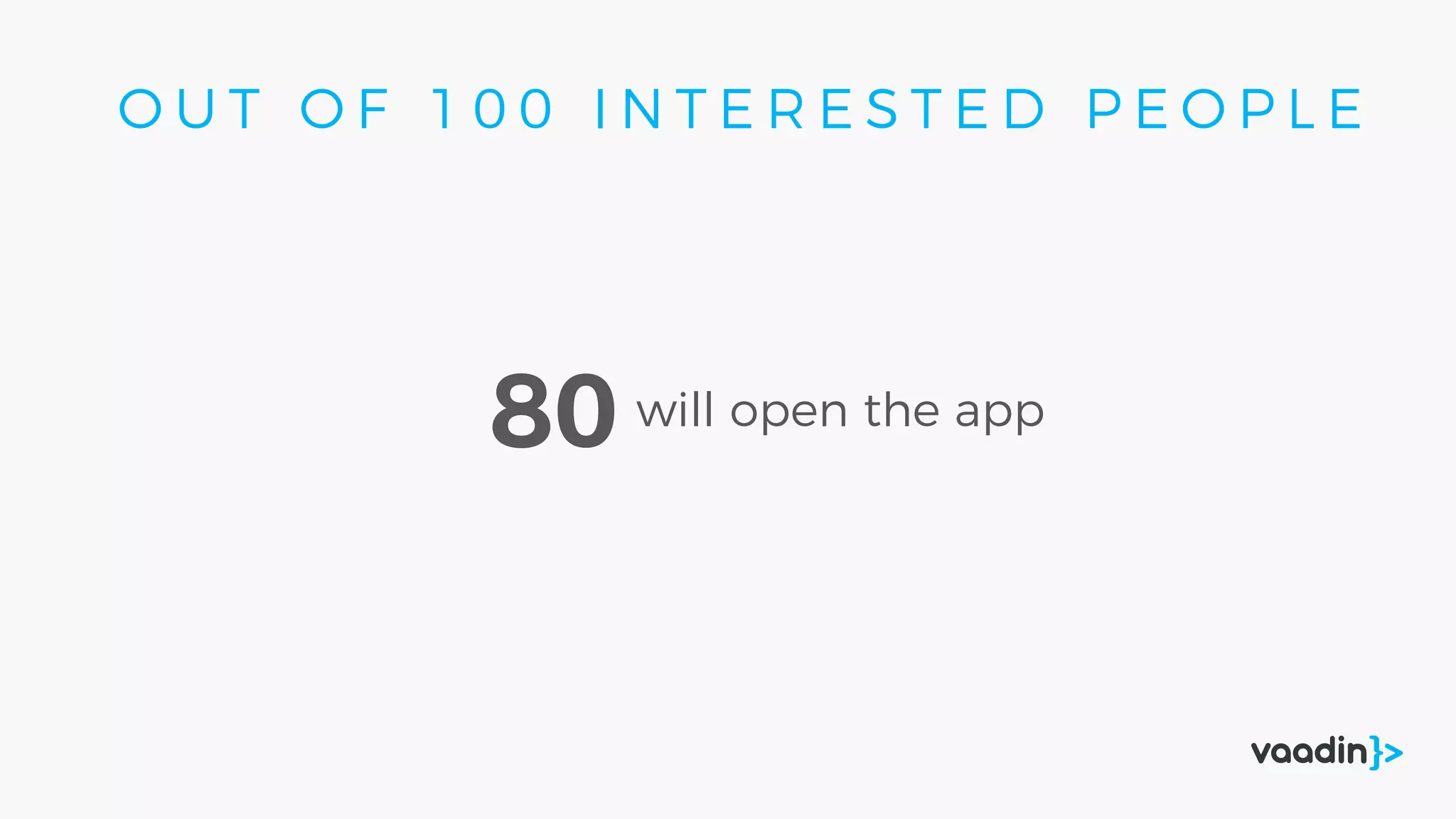 80 will open the app
O U T O F 1 0 0 I N T E R E S T E D P E O P L E
 