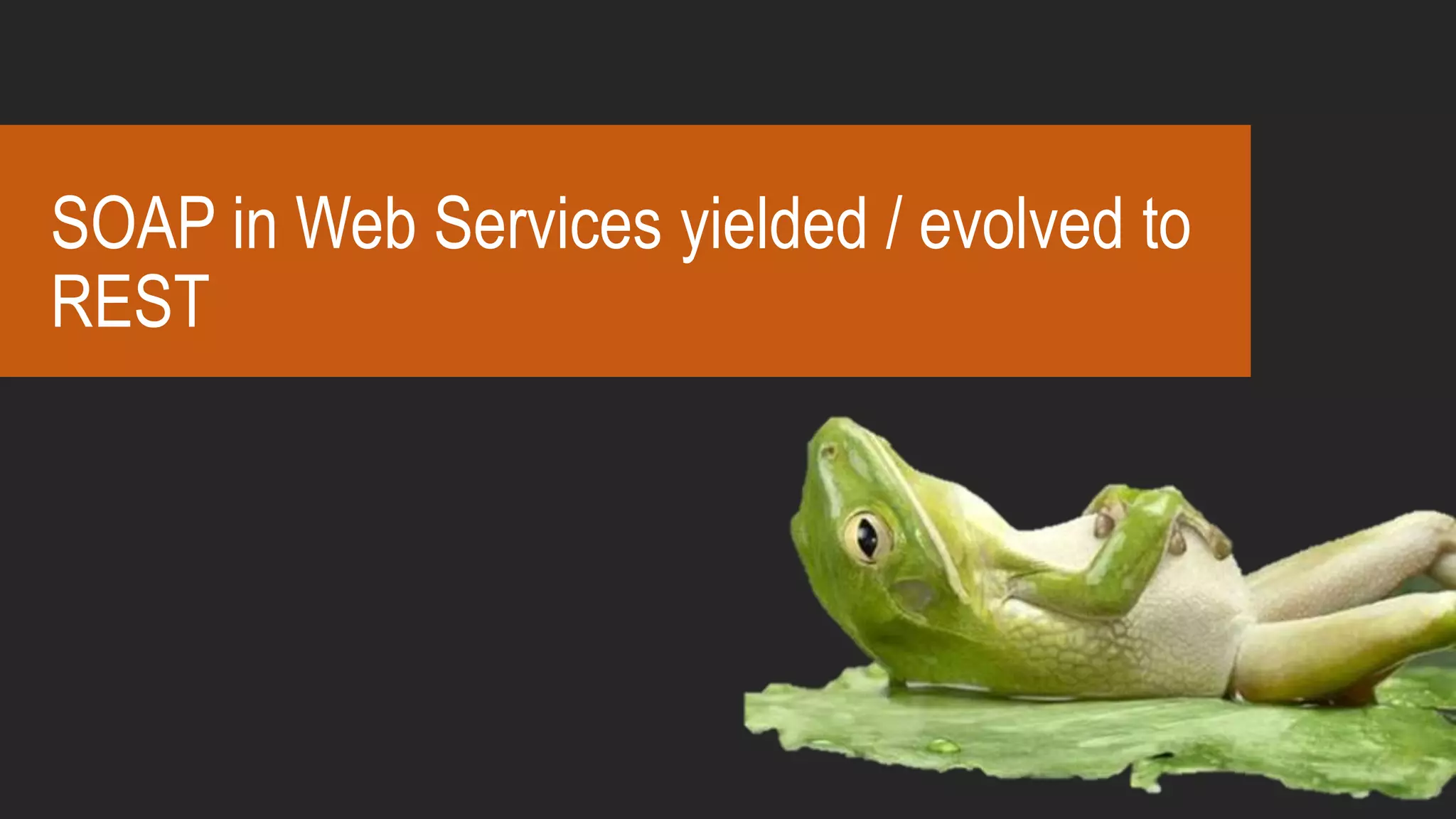 SOAP in Web Services yielded / evolved to
REST
 