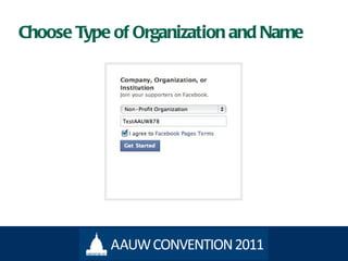 Choose Type of Organization and Name 