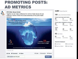 PROMOTING POSTS:
AD METRICS
 