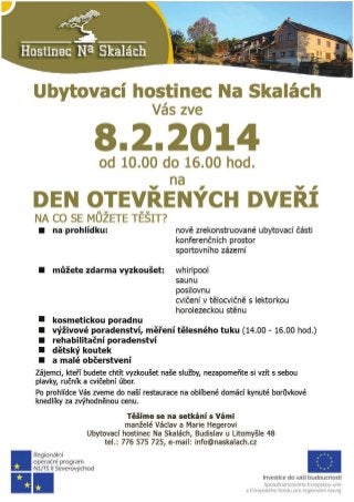 Ubytovací hostinec Na Skalách - Den otevřených dveří 8.2.2014 - Budislav
