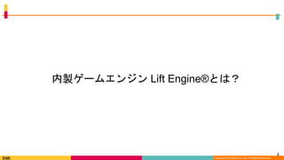Copyright (C) DeNA Co.,Ltd. All Rights Reserved.
4
内製ゲームエンジン Lift Engine®とは？
 