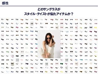 Copyright (C) 2016 DeNA Co.,Ltd. All Rights Reserved.
15	
感性
どのサングラスが
スタイル・テイストが似たアイテムか？
 