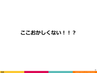 Copyright © DeNA Co.,Ltd. All Rights Reserved.
ここおかしくない！！？
13
 