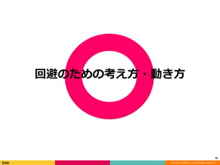 Copyright © DeNA Co.,Ltd. All Rights Reserved.
回避のための考え方・動き方
40
 
