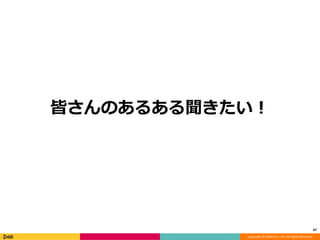 Copyright © DeNA Co.,Ltd. All Rights Reserved.
皆さんのあるある聞きたい！
47
 