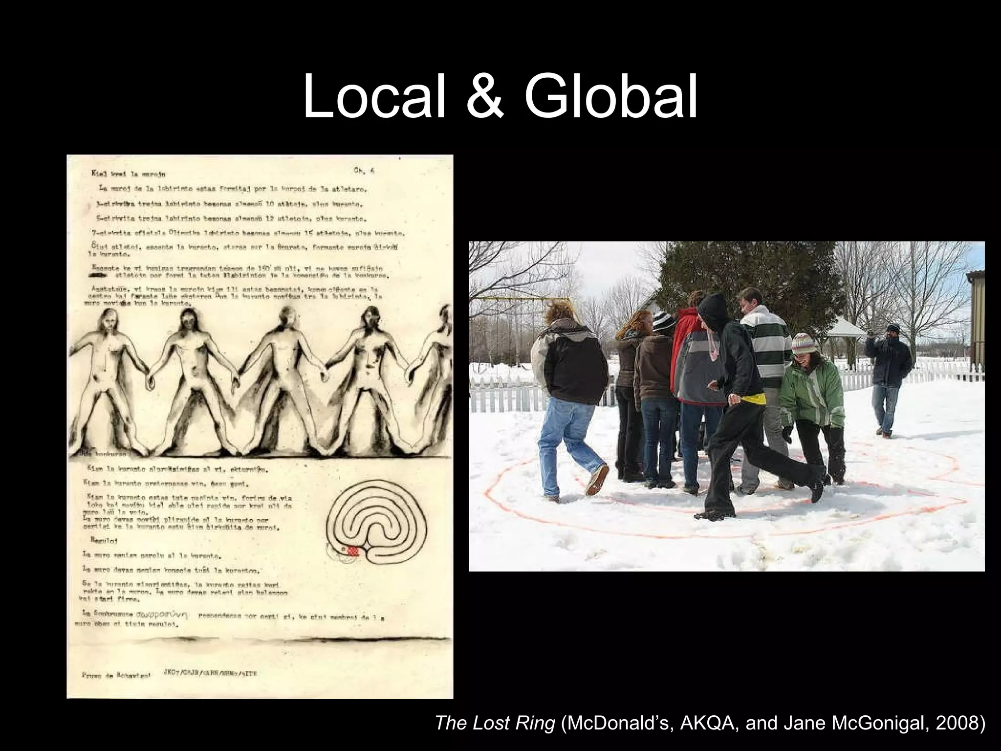 Local & Global The Lost Ring  ( McDonald’s, AKQA, and  Jane McGonigal, 2008)  