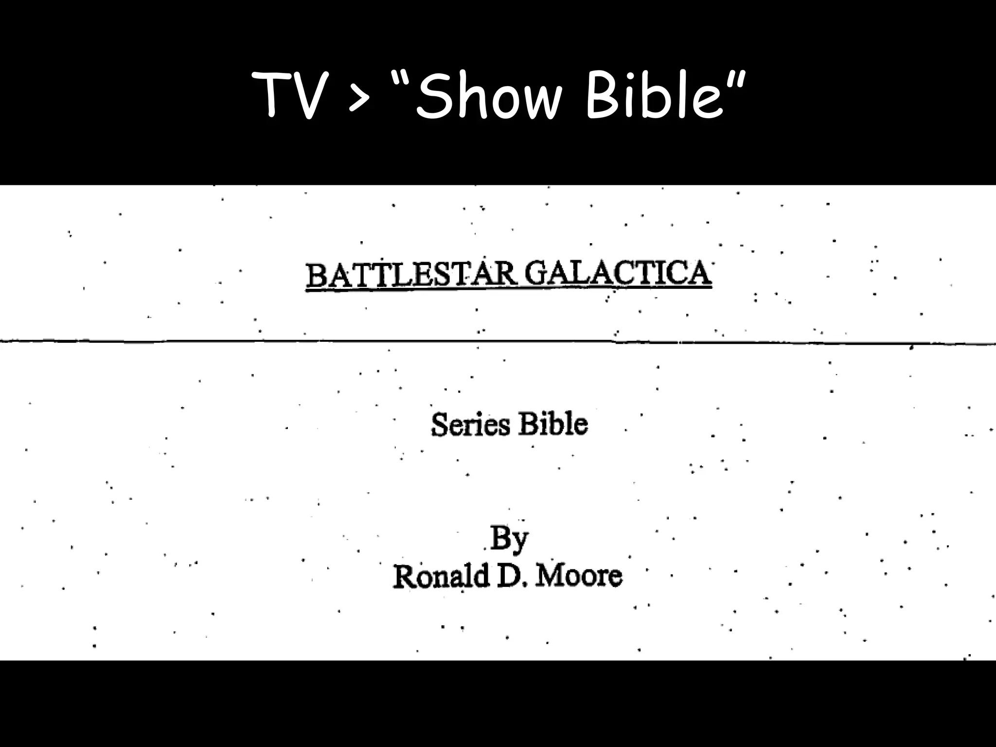 TV > “Show Bible” 