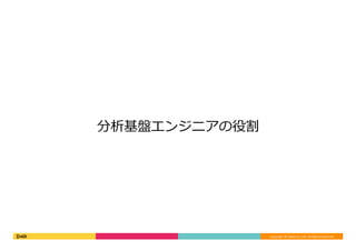 Copyright	©	DeNA	Co.,Ltd.	All	Rights	Reserved.	
分析基盤エンジニアの役割
 
