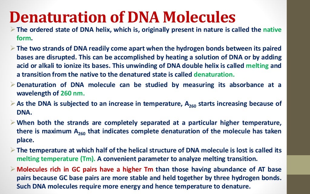 DNA Denaturation and Renaturation, Cot curves