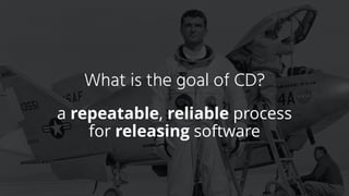 a repeatable, reliable process
for releasing software
What is the goal of CD?
 