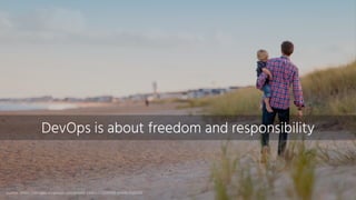 DevOps is about freedom and responsibility
Source:	https://images.unsplash.com/photo-1449177009399-be6867ef0505
 