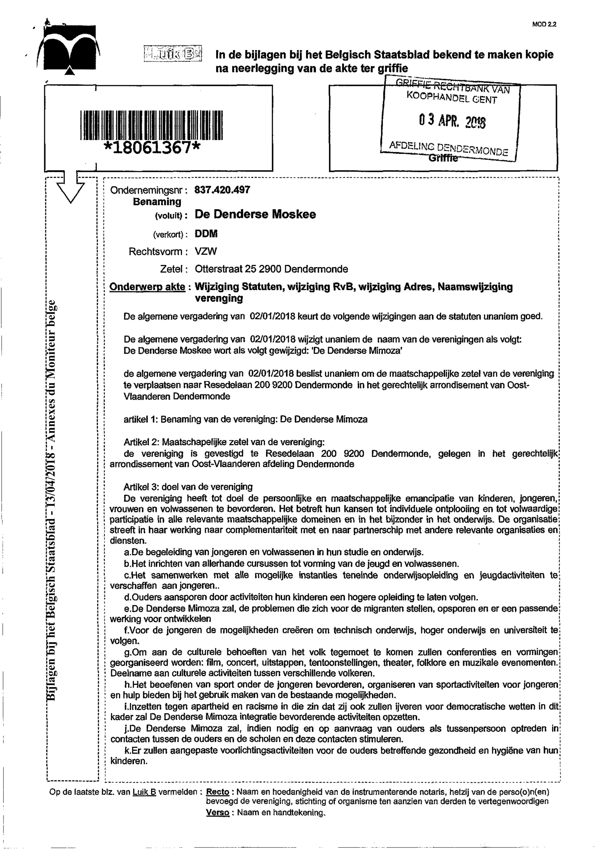 BijlagenbijhetBelgischStaatsblad-13/04/2018-AnnexesduMoniteurbelge