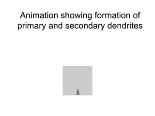Animation showing formation of
primary and secondary dendrites
 