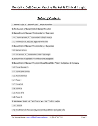 Download Dendritic cell cancer vaccine market & clinical insight | PDF