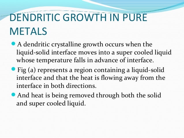 Dendritic Growth In Pure Metals