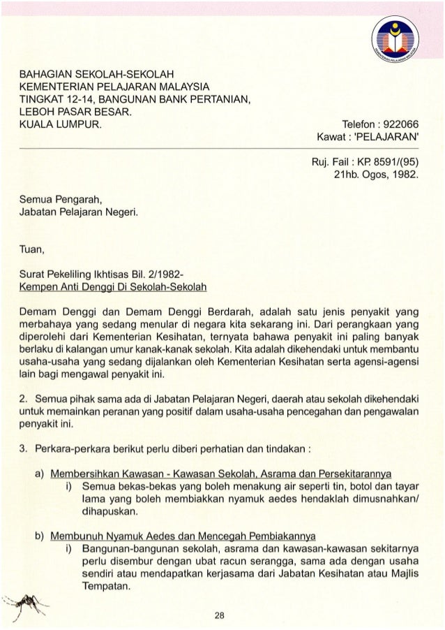 Surat Kepada Menteri Pelancongan