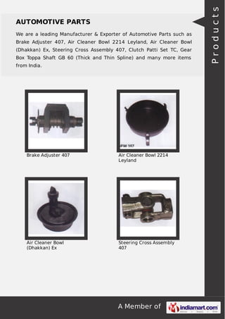 Dyna Engineering Works, New Delhi, Centre Bearing Base Plates | PDF
