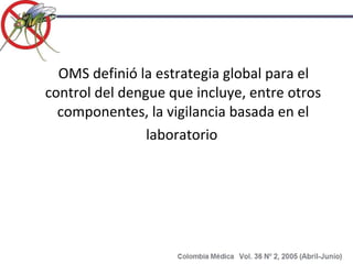 OMS definió la estrategia global para el control del dengue que incluye, entre otros componentes, la vigilancia basada en el laboratorio 