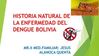 HISTORIA NATURAL DE
LA ENFERMEDAD DEL
DENGUE BOLIVIA
MR.II MED.FAMILIAR: JESUS
ALANOCA QUENTA
 