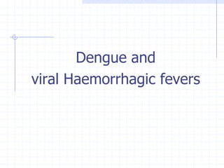 Dengue and
viral Haemorrhagic fevers
 