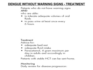 DENGUE WITHOUT WARNING SIGNS - TREATMENT
 