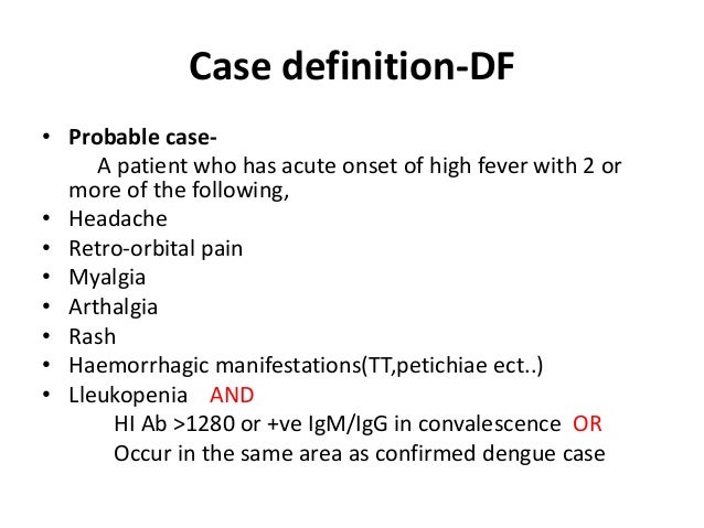 Dengue haemorrhagic fever diagnosis & management